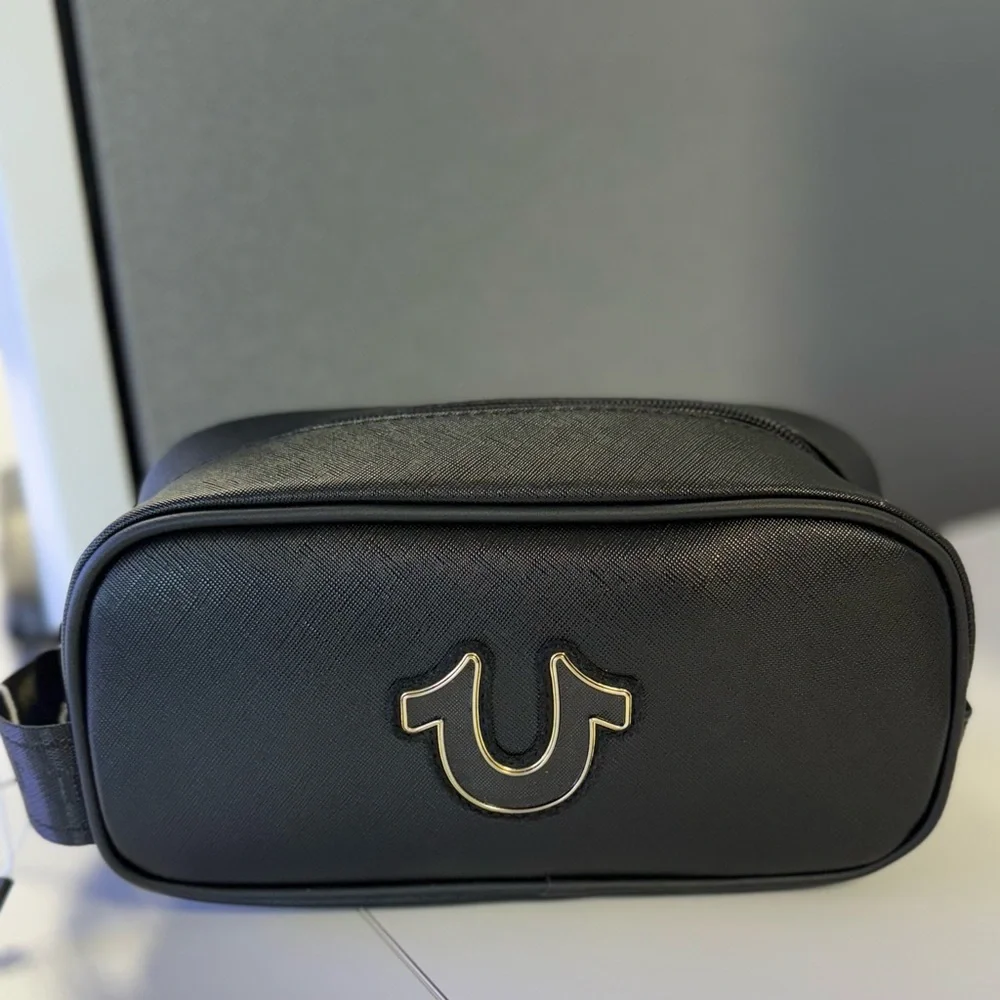 True Religion Black Toiletry Travel Bag NWT